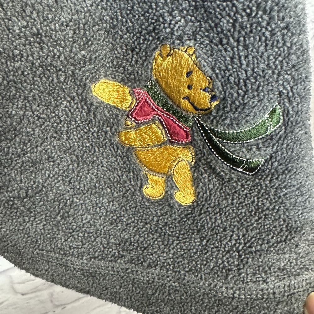 Vtg Disney Store Sweatshirt Winnie the Pooh Fleece 4XL Women 1/4zip Gray Y2K 90s - Picture 3 of 8